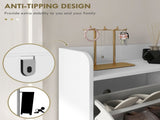 Narrow Shoe Storage Cabinet, Slim Shoe Cupboard with 4 Flip Drawers, Adjustable Shelf, Shoe Rack for T3398P378000