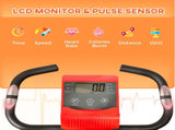 2-in-1 Folding Exercise Bike with 8-Level Magnetic Resistance, Arm Resistance Band, Pulse Sensor, T3398P349156
