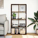 Room Divider Bookcase Smoked Oak 69.5x29x137.5 cm Engineered Wood 858025