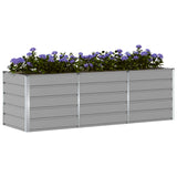 Planter Light Grey 240 x 80 x 75 cm Steel 42018143