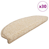 Stair Mats 30 pcs 65x21x4 cm Cream Half Round Large 3365816