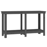 Work Bench Grey 140x50x80 cm Solid Wood Pine 822508