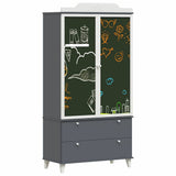 Wardrobe with Chalkboard Grey and White 90 x 45 x 180 cm 42003037