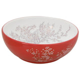 Countertop Basin White and Red Round 41x14 cm Ceramic 155052