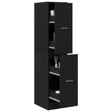 Apothecary Cabinet Black Oak 30x41x144.5 cm Engineered Wood 862054