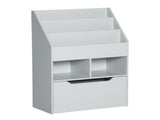 Kids Bookshelf, Toy Organiser, with Storage Drawer, Wheels - Grey T3398P347676
