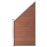 WPC Fence Set 6 Square + 1 Slanted 1138x186 cm Brown 3053220