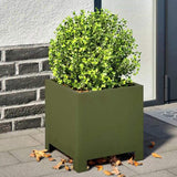 Garden Planters 2 pcs Olive Green 30x30x30 cm Steel 851192