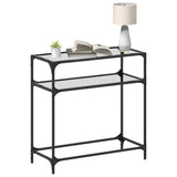 Console Table with Transparent Glass Top 80x35x81 cm Steel 846024
