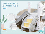 4 in 1 Toddler Slide with Basketball Hoop, Climber, Telescope, Storage Basket, for Ages 1-3 Years, T3398P379004