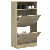 Shoe Cabinet Sonoma Oak 60x34x116 cm Engineered Wood 840017