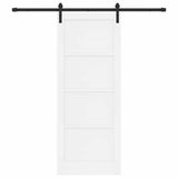 Sliding Door White and Black 83 x 211 cm Solid Pine Wood 3333199