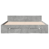 Bed Frame with Drawers without Mattress Concrete Grey 160x200 cm 3280737
