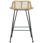 ZNTS Bar Chairs 2 pcs Natural Rattan 285232