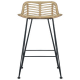 ZNTS Bar Chairs 2 pcs Natural Rattan 285232