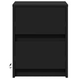 ZNTS Bedside Cabinets with LED Lights 2 pcs Black Engineered Wood 852036