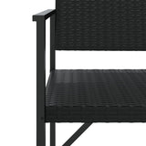 2-Seater Garden Bench Black Poly Rattan 364121