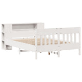 ZNTS Bookcase Bed without Mattress White 120x200cm Solid Wood Pine 3323186