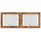 Dog Gate with Stands 2 pcs Old Wood 100 x 80 cm Engineered Wood 892059