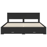 Bed Frame Black and Silver 200 x 200 cm Engineered Wood 3410855