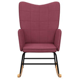 Rocking Chair Wine Red Fabric 328015