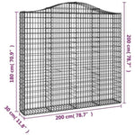Arched Gabion Baskets 2 pcs 200x30x180/200 cm Galvanised Iron 3145514