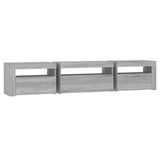 TV Cabinet with LED Lights Grey Sonoma 195x35x40 cm 3152744