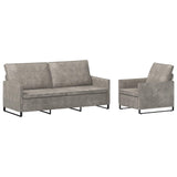 Sofa Set 2 pcs Light Grey Faux Suede Fabric 3433127