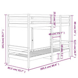 ZNTS Bunk Bed without Mattress 80x200 cm Solid Wood Pine 3139834