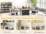 Kids Table and Chair Set, Toddler Table and 2 Chairs Set with 6 Removable Drawers, for Boys Girls T3398P422135