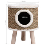 Cat House with Wooden Legs 41 cm Seagrass 170970