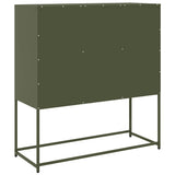 ZNTS Sideboard Olive Green 100.5x39x107 cm Cold-rolled Steel 853420