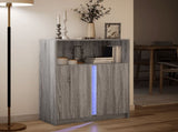 Sideboard with LED Grey Sonoma 77x34x100 cm Engineered Wood 852150