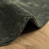 Area Rugs Oval HUARTE Forest Green 140 x 200 cm 100% Polyester 4103645