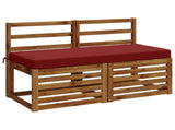 2-Piece Bench Cushions SOEST 2 pcs 100% Polyester Wine Red 950181
