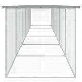 Chicken Cage with Roof Light Grey 603x98x90 cm Galvanised Steel 3189056