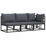 Outdoor Furniture 3 Piece Black and Anthracite Metal 42008025