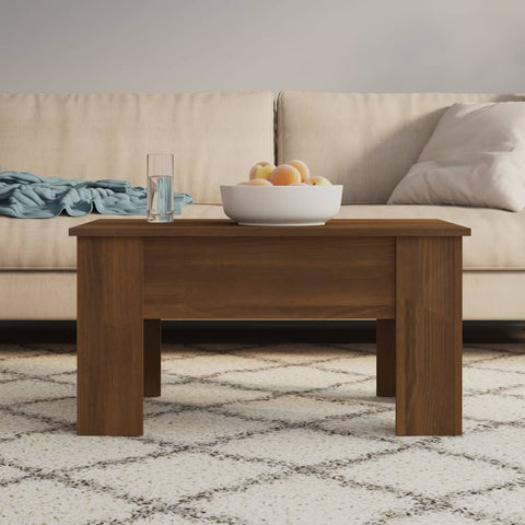 ZNTS Coffee Table Brown Oak 79x49x41 cm Engineered Wood 819283