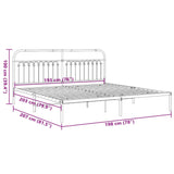 Metal Bed Frame without Mattress with Headboard Black 193x203cm 376606