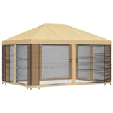 Garden Gazebo with Sidewalls 4 x 3 m Cream Polyester and Steel 900386
