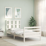 Bed Frame without Mattress White Small Single Solid Wood 3194077