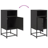 Bedside Cabinet Black 36x39x78 cm Steel 846566