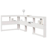 Bookcase Headboard L-Shaped White 90 cm Solid Wood Pine 859290