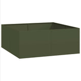 Planter Olive Green 100x100x40 cm Steel 860818