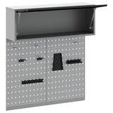 Tool Cabinet Set with Shelf 3 pcs Black Powder-Coated Steel 3321410