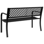 ZNTS Garden Bench 119 cm Black Steel 4002828