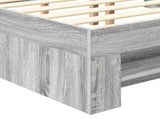 Bed Frame Grey Sonoma 140 x 200 cm Engineered Wood 3408765