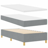 Box Spring Bed with Headboard Light grey 90 x 200 cm Fabric 3339665