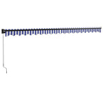 Retractable Awning Blue and White 5x3 m Fabric and Aluminium 3154450