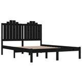 3103762 Bed Frame without Mattress Black Solid Wood 140x190 cm